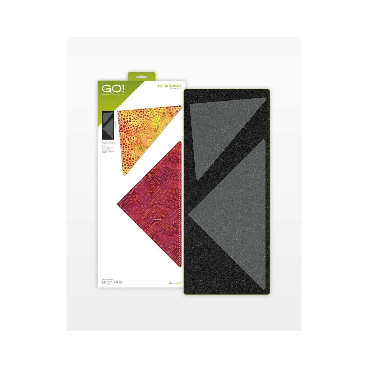 AccuQuilt GO! Setting Triangles Die – 12" Quilt Block, Fabric Cutting Die for Quilting